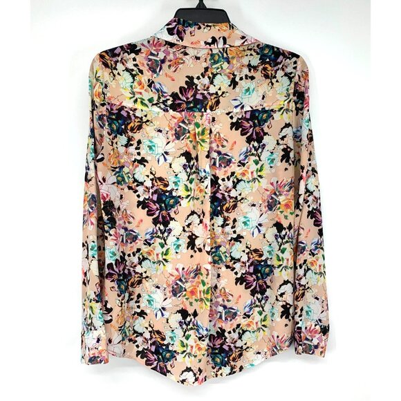 Express Portofino Shirt Pink Floral Print Button Down Long Sleeve - Picture 7 of 10